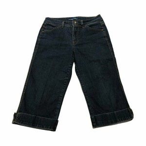 Bandolinoblu Capri Size 10 dark wash straight leg denim capri cropped jeans